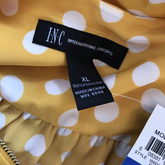 INC International Concepts XL Top NEW Yellow Ivory - Picture 4 of 4